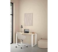 Dmora - Bureau Muriel, Pupitre Polyvalent, Table de Bureau pour PC, Plan de Travail, 120x60 h76 cm, Chêne Clair et Blanc