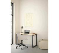 Dmora - Bureau Muriel, Pupitre Polyvalent, Table de Bureau pour PC, Plan de Travail, 120x60 h76 cm, Chêne et Gris