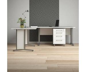 Dmora - Bureau Myriam, Pupitre Polyvalent, Table de Bureau pour PC, Plan de Travail, 230x200 h75 cm, Blanc et Gris