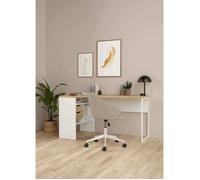 Dmora - Bureau Patience 145 1 x 81 x 76 8 cm blanc chêne Panneau effet bois