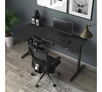 Dmora Bureau Rute, Bureau d'angle, Bureau Polyvalent, Bureau Fixe Peu encombrant, 80x140h75 cm, Noir