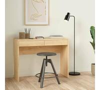 Dmora - Bureau Sabra, Pupitre Polyvalent, Table de Bureau pour PC, Plan de Travail, 100x40 h77 cm, Chêne Clair