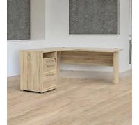 Dmora - Bureau Sidonie, Pupitre Polyvalent, Table de Bureau pour PC, Plan de Travail, 159x150 h75 cm, Chêne