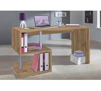Dmora - Bureau Valerio, Bureau PC Linéaire, Table de Bureau Polyvalente, Bureau Gain de Place Multi-Positions, 100% Made in Italy, 140x60h78 cm, Chêne