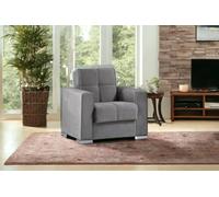 Dmora - Canapé Jose, Fauteuil conteneur pour Salon Convertible en lit, Fauteuil Relax en Tissu rembourré avec Ouverture clic-clac, Cm 94x85h91, Gris