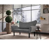 Dmora - Canapé lit 2 Places Aquilonis, Divan Transformable, Canapé pour invités, Fauteuil lit conteneur, 140x65 h70 cm, Gris