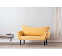 Dmora - Canapé lit 2 Places Aquilonis, Divan Transformable, Canapé pour invités, Fauteuil lit conteneur, 140x65 h70 cm, Jaune