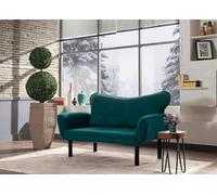 Dmora - Canapé lit 2 Places Aquilonis, Divan Transformable, Canapé pour invités, Fauteuil lit conteneur, 140x65 h70 cm, Bleu Clair