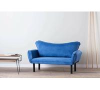 Dmora - Canapé lit 2 Places Aquilonis, Divan Transformable, Canapé pour invités, Fauteuil lit conteneur, 140x65 h70 cm, Bleu