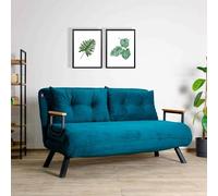 Dmora - Canapé lit 2 Places Merak, Divan Transformable, Canapé pour invités, Fauteuil lit conteneur, 133x78 h78 cm, Vert d'eau