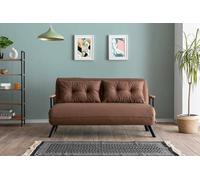 Dmora - Canapé lit 2 Places Merak, Divan Transformable, Canapé pour invités, Fauteuil lit conteneur, 133x78 h78 cm, Sable