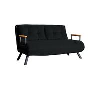 Dmora - Canapé lit 2 Places Merak, Divan Transformable, Canapé pour invités, Fauteuil lit conteneur, 133x78 h78 cm, Noir