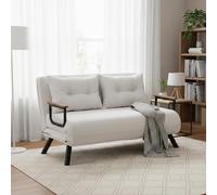 Dmora - Canapé lit 2 Places Merak, Divan Transformable, Canapé pour invités, Fauteuil lit conteneur, 133x78 h78 cm, Blanc