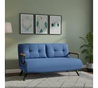 Dmora - Canapé lit 2 Places Merak, Divan Transformable, Canapé pour invités, Fauteuil lit conteneur, 133x78 h78 cm, Bleu