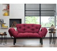 Dmora - Canapé lit 2 Places Zeeusis, Divan Transformable, Canapé pour invités, Fauteuil lit conteneur, 155x70 h85 cm, Rouge