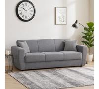 Dmora Canapé lit 3 Places Escobar, Canapé-lit conteneur linéaire, Canapé de Salon avec Ouverture clic-clac, 223x84xh80 cm, Gris