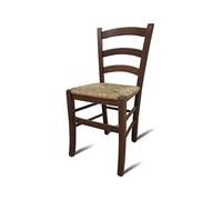Dmora - Chaise classique en bois, pour salle à manger, cuisine ou salon, Made in Italy, cm 44x45h87, Assise h cm 43, Couleur Noyer