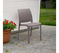 Dmora - Chaise d’extérieur Miranda, Siège de Jardin, Chaise d'extérieur Polyvalente, Fauteuil d'extérieur, Made in Italy, 54x46 h80 cm, Tourterelle