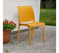 Dmora - Chaise d’extérieur Miranda, Siège de Jardin, Chaise d'extérieur Polyvalente, Fauteuil d'extérieur, Made in Italy, 54x46 h80 cm, Jaune