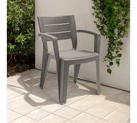 Dmora - Chaise d’extérieur Oberon, Siège de Jardin, Chaise d'extérieur Polyvalente, Fauteuil d'extérieur, Made in Italy, 60x58 h79 cm, Tourterelle