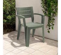 Dmora - Chaise d’extérieur Oberon, Siège de Jardin, Chaise d'extérieur Polyvalente, Fauteuil d'extérieur, Made in Italy, 60x58 h79 cm, Vert