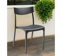 Dmora - Chaise d’extérieur Orcus, Siège de Jardin, Chaise d'extérieur Polyvalente, Fauteuil d'extérieur, Made in Italy, 54x46 h80 cm, Anthracite