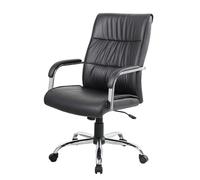 Dmora - Chaise de Bureau Ballarat, Chaise de Direction avec accoudoirs, Chaise de Bureau Ergonomique, Cm 69x60h105/115, Noir