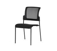 Dmora - Chaise de Bureau Boulder, Chaise de Salle d'attente de Bureau rembourrée, Chaise d'attente Ergonomique, Cm 58x47h87, Noir