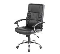 Dmora - Chaise de Bureau Melton, Chaise de Direction avec accoudoirs, Chaise de Bureau Ergonomique, Cm 69x64h106/116, Noir