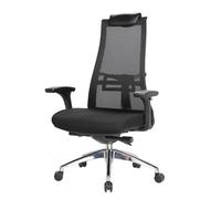 Dmora - Chaise de Bureau Sydney, Chaise de Direction en Maille avec accoudoirs, Siège de Bureau Ergonomique, Cm 71x69h110/118, Noir