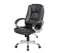 Dmora - Chaise de Bureau Tamworth, Chaise de Direction avec accoudoirs, Chaise de Bureau Ergonomique, Cm 69x63h105/116, Noir