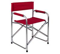 Dmora Chaise de camping pliante en aluminium et tissu, coloris rouge, ouverte : 59 x 48 x h78 cm