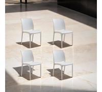 Dmora - Chaise d'extérieur Dventurin, Siège de Jardin, Chaise d'extérieur Polyvalente, Fauteuil d'extérieur, Made in Italy, 54x46 h80 cm, Blanc