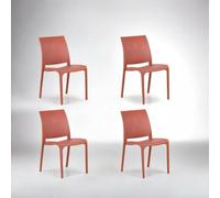 Dmora - Chaise d'extérieur Dventurin, Siège de Jardin, Chaise d'extérieur Polyvalente, Fauteuil d'extérieur, Made in Italy, 54x46 h80 cm, Rose