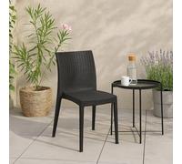 Dmora - Chaise d'extérieur Fiano, Chaise Outdoor Peu encombrante, Empilable, Parfaite pour Jardins et terrasses, Made in Italy, 42x48 h81 cm, Anthracite