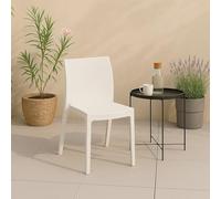 Dmora - Chaise d'extérieur Fiano, Chaise Outdoor Peu encombrante, Empilable, Parfaite pour Jardins et terrasses, Made in Italy, 42x48 h81 cm, Blanc