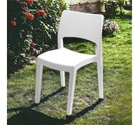 Dmora - Chaise d'extérieur Tropea, Chaise pour Table à Manger, Fauteuil d'extérieur, Siège de Jardin, 100% Made in Italy, 50x51h82 Cm, Blanc