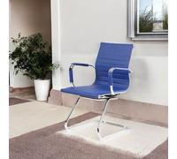 Dmora - Chaise Kurow, Siège de Salle d'attente avec accoudoirs pour Le Bureau, Siège d'attente Ergonomique, 62x54h89 cm, Bleu