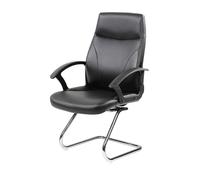 Dmora - Chaise Macquarie, Fauteuil de Direction avec accoudoirs, Chaise de Bureau Ergonomique, Noir, 60x59h95, cm