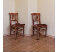 Dmora - Chaise Mawar, 44,5x44h89 cm, Noyer, Bois