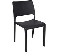 Dmora - Chaise monobloc empilable, Made in Italy, couleur anthracite, Dimensions 52,50 x 82 x 46,50 cm