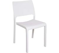 Dmora - Chaise monobloc empilable, Made in Italy, couleur blanche, Dimensions 52,50 x 82 x 46,50 cm