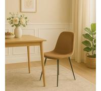Dmora - Chaise Pismo, Fauteuil recouvert de Velours, Chaise de Salle à Manger rembourrée, Siège de réunion, 45x56h87 cm, Sable