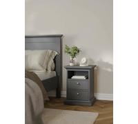 Dmora - Chevet Arielle, Commode Basse, Table de Nuit, Étagère de Chevet, 44x40 h59 cm, Gris