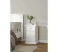 Dmora - Chevet Esperance, Commode Basse, Table de Nuit, Étagère de Chevet, 44x40 h70 cm, Blanc