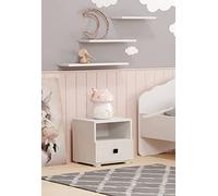 Dmora - Chevet Gdansk, Commode basse, Table de nuit, Étagère de chevet, 40x38 h41 cm, Blanc et Noir