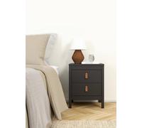 Dmora - Chevet Janette, Commode Basse, Table de Nuit, Étagère de Chevet, 44x38 h54 cm, Noir