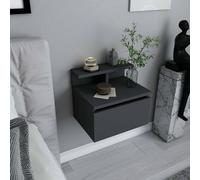 Dmora - Chevet Sadr, Commode Basse, Table de Nuit, Étagère de Chevet, 40x32h35 cm, Anthracite