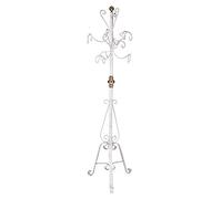 Dmora - Cintre pratique en métal pour l'entrée, Porte-manteau classique, Made In Italy, Petit homme avec porte-parapluie, Dead Man, 50x50h190 cm, Couleur Blanc