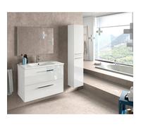 Dmora - Colonne Alexandria, 30x25h150 cm, Blanc brillant, Panneau effet bois et PVC